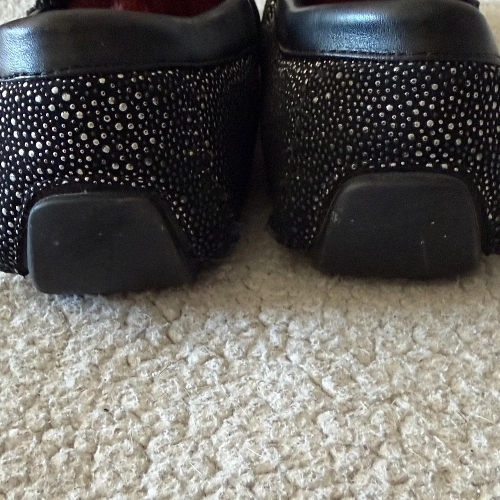 Amali Brogan Men's Black Studded Loafers 8.5